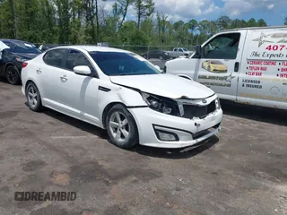 2015 Kia Optima LX with VIN KNAGM4A76F5639319, listed as a IAAI auction lot 42552130 with 207,006 mi miles and . Bid and sale history available at DreamBid. Image 1.