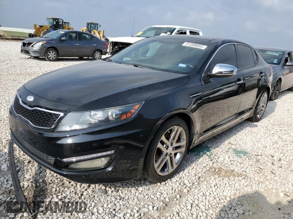 2013 Kia Optima SX with VIN 5XXGR4A64DG198973, listed as a Copart auction lot 51208055 with 128,526 mi miles and Salvage Title. Bid and sale history available at carsss.com. Image 1.