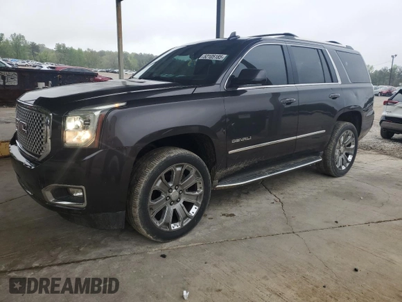 2016 GMC Yukon Denali with VIN 1GKS2CKJ0GR366206, listed as a Copart auction lot 52105185 with 150,141 mi miles and Salvage Title. Bid and sale history available at carsss.com. Image 1.