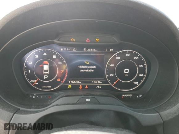 2017 Audi A3 Premium Plus with VIN WAUJ8GFF7H1006110, listed as a Copart auction lot 57037504 with 176,660 mi miles and Salvage Title. Bid and sale history available at DreamBid. Image 9.