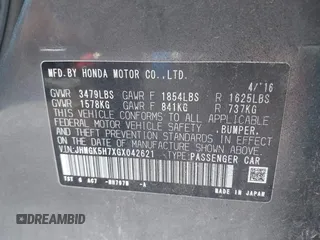 2016 Honda Fit EX with VIN JHMGK5H7XGX042621, listed as a IAAI auction lot 42462944 with 164,451 mi miles and . Bid and sale history available at DreamBid. Image 9.