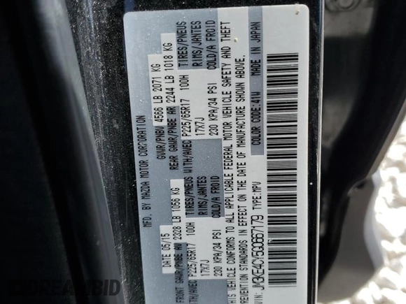 2016 Mazda CX-5 Touring with VIN JM3KE4CY5G0667179, listed as a Copart auction lot 49414625 with 90,155 mi miles and Salvage Title. Bid and sale history available at carsss.com. Image 15.