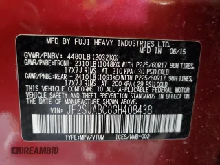 2016 Subaru Forester 2.5i z VIN JF2SJABC8GH408438, wystawiony jako Copart lot #57154845 z przebiegiem 99 290 mil mil oraz Szkoda całkowita • Salvage title. Historia ofert i sprzedaży dostępna na DreamBid. Obrazek 12.