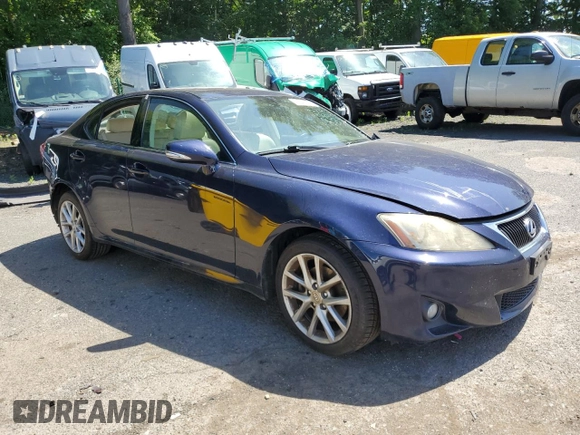 2011 Lexus IS 250 with VIN JTHCF5C20B5047491, listed as a Copart auction lot 61345255 with 118,407 mi miles and Salvage title. Bid and sale history available at DreamBid. Image 4.
