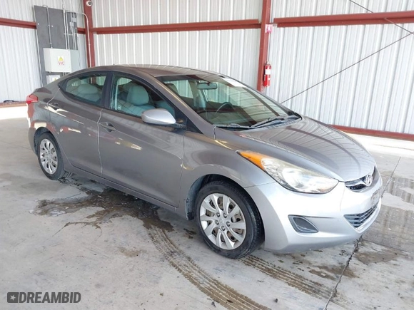 2012 Hyundai Elantra GLS PZEV with VIN KMHDH4AE5CU235756, listed as a IAAI auction lot 41312506 with 118,621 mi miles. Bid and sale history available at carsss.com. Image 1.