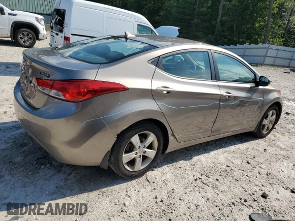 2013 Hyundai Elantra GLS with VIN 5NPDH4AE5DH394020, listed as a Copart auction lot 62685435 with 142,831 mi miles and Clean title. Bid and sale history available at DreamBid. Image 3.