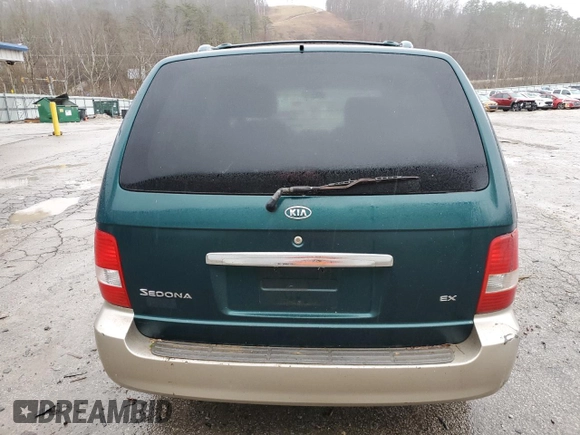 2003 Kia Sedona LX with VIN KNDUP131036440504, listed as a Copart auction lot 45048015 with 75,507 mi miles and Salvage Title. Bid and sale history available at carsss.com. Image 6.