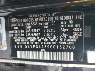 2016 Kia Sorento LX with VIN 5XYPG4A39GG152700, listed as a Copart auction lot 49858195 with 141,208 mi miles and Salvage Title. Bid and sale history available at carsss.com. Image 15.