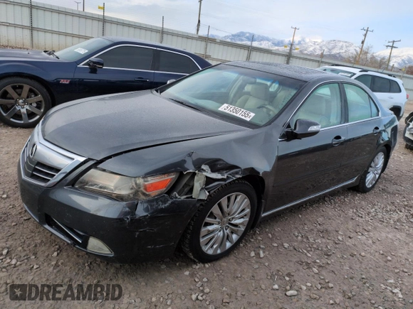 2011 Acura RL Technology with VIN JH4KB2F61BC000812, listed as a Copart auction lot 51350155 with 159,498 mi miles and Salvage Title. Bid and sale history available at DreamBid. Image 1.