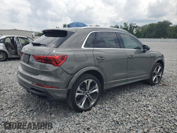 2021 Audi Q3 S line Premium with VIN WA1DECF39M1072069, listed as a Copart auction lot 56298265 with 35,763 mi miles and Salvage title. Bid and sale history available at DreamBid. Image 3.