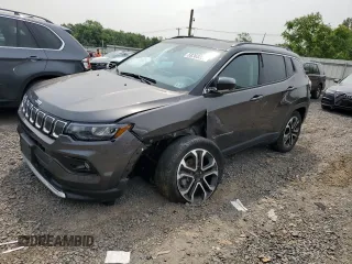 2022 Jeep Compass Limited с VIN 3C4NJDCB2NT130380, выставлен на аукционе Copart как лот 59363255 с пробегом 26 078 миль миль и Списание • Salvage title. История ставок и продаж доступна на DreamBid. Изображение 1.