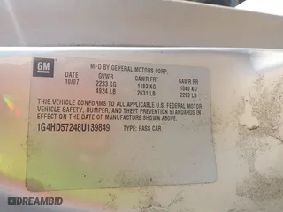 2008 Buick Lucerne CXL with VIN 1G4HD57248U139849, listed as a IAAI auction lot 41770730 with 131,622 mi miles. Bid and sale history available at carsss.com. Image 9.