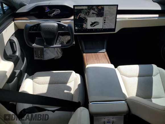 2021 Tesla Model S Long Range with VIN 5YJSA1E52MF443953, listed as a Copart auction lot 59838715 with 54,643 mi miles and Salvage title. Bid and sale history available at DreamBid. Image 8.