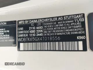 2004 Mercedes-Benz CLK 320 z VIN WDBTK65GX4T018556, wystawiony jako IAAI lot #41546296 z przebiegiem 100 585 mil mil oraz . Historia ofert i sprzedaży dostępna na DreamBid. Obrazek 9.