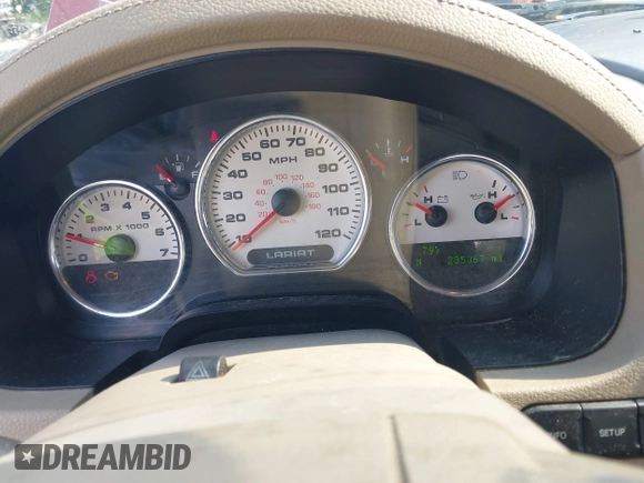 2007 Ford F-150 XLT with VIN 1FTPW14V97FA35460, listed as a IAAI auction lot 42439508 with 235,367 mi miles and . Bid and sale history available at DreamBid. Image 7.