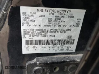 2008 Ford F-350 XL z VIN 1FTWW31R58ED17164, wystawiony jako Copart lot #60479405 z przebiegiem 108 544 mil mil oraz Szkoda całkowita • Salvage title. Historia ofert i sprzedaży dostępna na DreamBid. Obrazek 12.