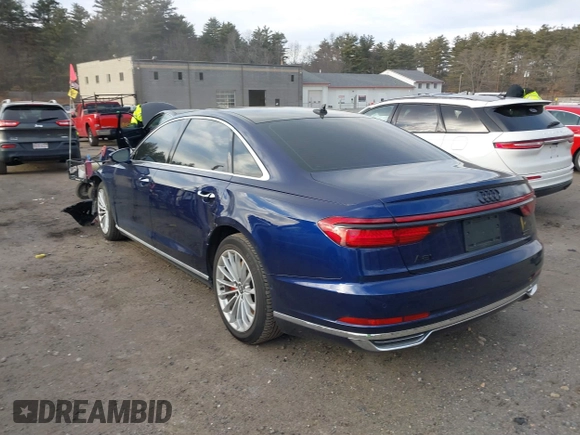 2019 Audi A8 L with VIN WAU8DAF82KN019534, listed as a IAAI auction lot 41254684 with 80,041 mi miles. Bid and sale history available at carsss.com. Image 3.