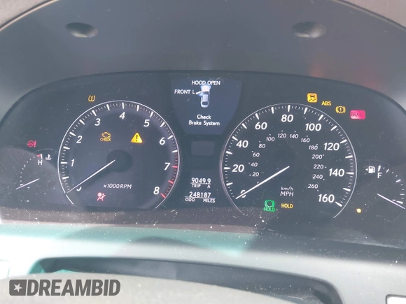 2008 Lexus LS 460 LWB with VIN JTHGL46F985030541, listed as a IAAI auction lot 42078316 with 248,187 mi miles. Bid and sale history available at carsss.com. Image 7.