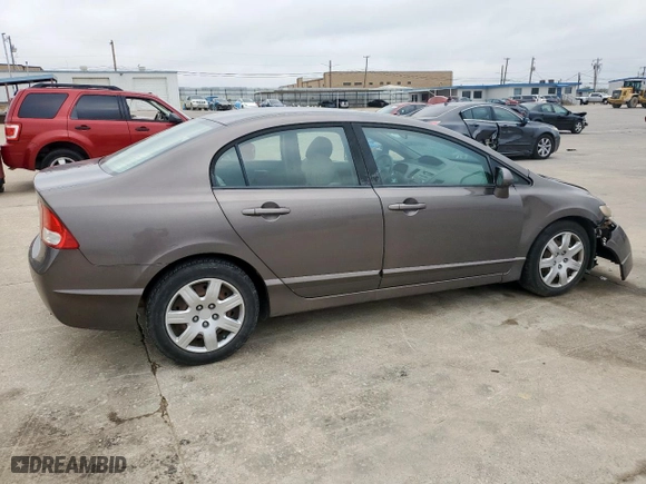 2010 Honda Civic Sdn LX with VIN 19XFA1F57AE018570, listed as a Copart auction lot 51152525 with 150,821 mi miles and Salvage Title. Bid and sale history available at carsss.com. Image 3.