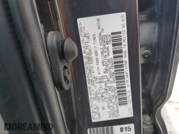 2015 Toyota Tacoma with VIN 3TMMU4FN1FM073755, listed as a Copart auction lot 59657105 with 114,193 mi miles and Salvage title. Bid and sale history available at DreamBid. Image 12.