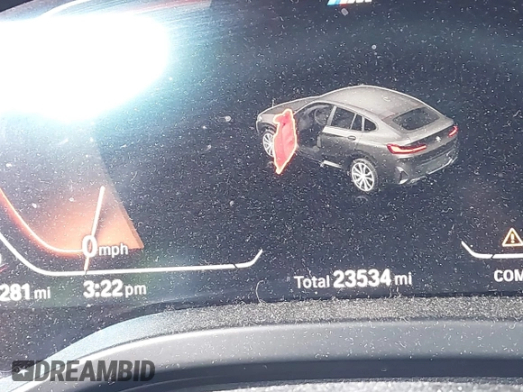 2023 BMW X4 xDrive30i with VIN 5UX33DT08P9S91679, listed as a IAAI auction lot 41705086 with 23,534 mi miles and . Bid and sale history available at DreamBid. Image 7.
