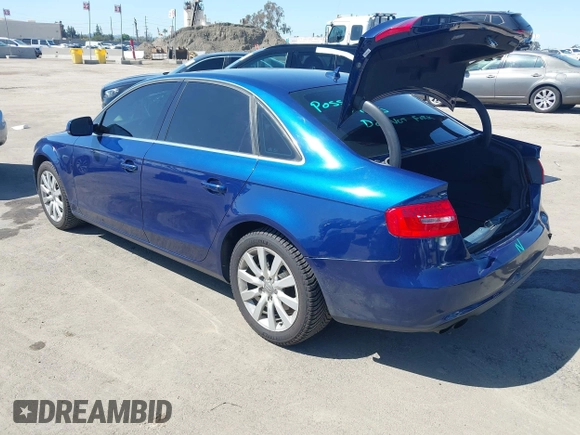 2013 Audi A4 Premium with VIN WAUAFAFL8DN049558, listed as a IAAI auction lot 41958979 with 136,543 mi miles. Bid and sale history available at carsss.com. Image 3.