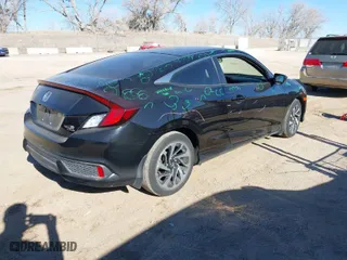 2017 Honda Civic Coupe LX with VIN 2HGFC4A52HH308024, listed as a IAAI auction lot 41458520 with 57,588 mi miles. Bid and sale history available at carsss.com. Image 4.
