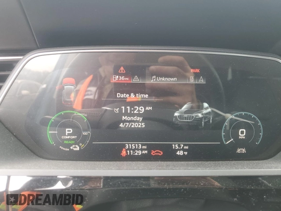 2019 Audi e-tron Prestige with VIN WA1VAAGE2KB025123, listed as a Copart auction lot 51862085 with 31,513 mi miles and Salvage Title. Bid and sale history available at DreamBid. Image 9.