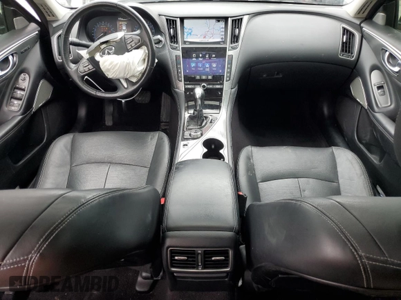 2017 Infiniti Q50 2.0t with VIN JN1CV7AR9HM682498, listed as a Copart auction lot 50911065 with 80,640 mi miles and Salvage Title. Bid and sale history available at carsss.com. Image 8.
