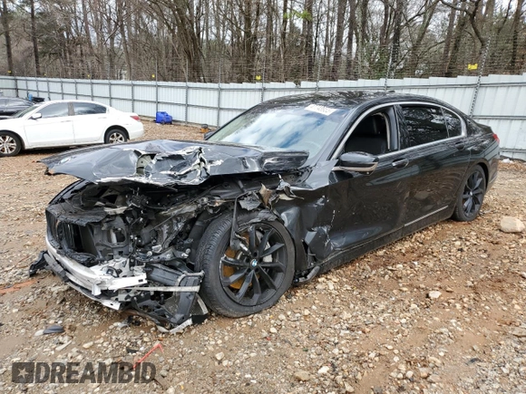 2016 BMW 7 Series 750i with VIN WBA7F0C55GGM20825, listed as a Copart auction lot 47743955 with 0 mi miles and Salvage Title. Bid and sale history available at carsss.com. Image 1.