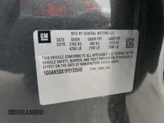2015 Cadillac CTS Luxury AWD с VIN 1G6AX5SX1F0133045, выставлен на аукционе Copart как лот 46347325 с пробегом 32 437 миль миль и Списание • Salvage title. История ставок и продаж доступна на DreamBid. Изображение 13.