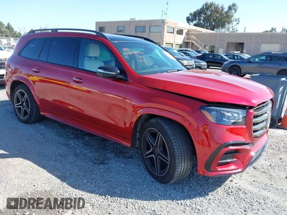 2025 Mercedes-Benz GLS 450 z VIN 4JGFF5KE5SB277759, wystawiony jako IAAI lot #42261982 z przebiegiem 7 113 mil mil oraz . Historia ofert i sprzedaży dostępna na DreamBid. Obrazek 1.