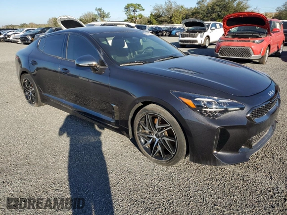 2022 Kia Stinger GT-Line with VIN KNAE35LD0N6114767, listed as a Copart auction lot 81482714 with Not Provided miles and Salvage Title. Bid and sale history available at DreamBid. Image 4.