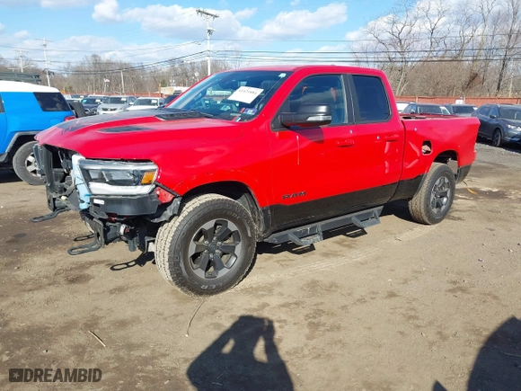 2019 Ram 1500 Rebel with VIN 1C6SRFET5KN753654, listed as a IAAI auction lot 41421884 with 90,255 mi miles. Bid and sale history available at carsss.com. Image 2.