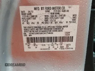 2012 Ford Escape Limited z VIN 1FMCU9EG9CKC74622, wystawiony jako Copart lot #57558245 z przebiegiem 155 323 mil mil oraz Czysty tytuł • Clean title. Historia ofert i sprzedaży dostępna na DreamBid. Obrazek 13.