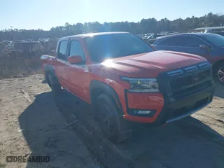 2025 Nissan Frontier PRO-4X with VIN 1N6ED1EK2SN607899, listed as a IAAI auction lot 41580004 with 3,395 mi miles. Bid and sale history available at carsss.com. Image 1.