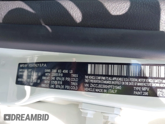2017 Jeep Renegade Limited с VIN ZACCJBDB6HPF31940, выставлен на аукционе IAAI как лот 42705043 с пробегом 65 890 миль миль и . История ставок и продаж доступна на DreamBid. Изображение 9.