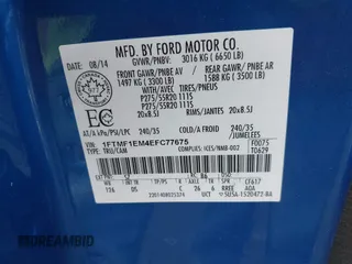 2014 Ford F-150 XL with VIN 1FTMF1EM4EFC77675, listed as a IAAI auction lot 41905732 with 76,648 mi miles. Bid and sale history available at carsss.com. Image 9.
