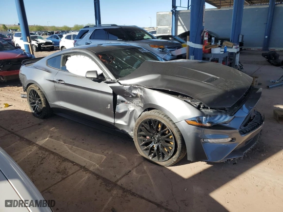 2021 Ford Mustang GT with VIN 1FA6P8CF9M5103856, listed as a Copart auction lot 49406715 with 27,499 mi miles and Salvage Title. Bid and sale history available at carsss.com. Image 4.