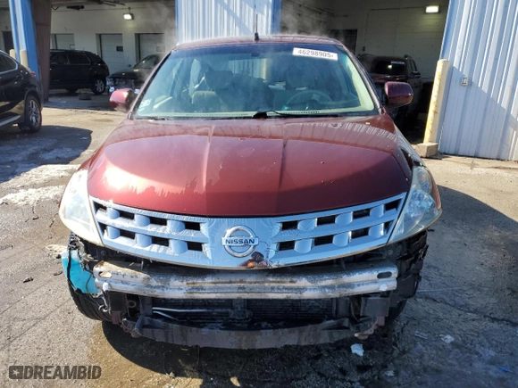 2005 Nissan Murano SE with VIN JN8AZ08T55W323882, listed as a Copart auction lot 46298905 with 0 mi miles and Salvage Title. Bid and sale history available at carsss.com. Image 5.