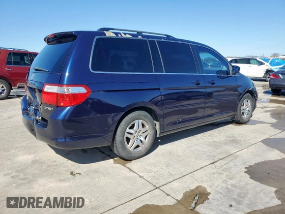 2005 Honda Odyssey EX-L z VIN 5FNRL38655B135878, wystawiony jako Copart lot #47026815 z przebiegiem 165 230 mil mil oraz Czysty tytuł • Clean title. Historia ofert i sprzedaży dostępna na DreamBid. Obrazek 3.