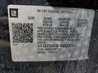 2020 Chevrolet Impala LT with VIN 1G11Z5S33LU112313, listed as a Copart auction lot 47824495 with 99,575 mi miles and Non Repairable. Bid and sale history available at carsss.com. Image 13.