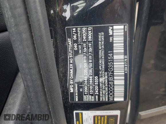 2015 Mercedes-Benz GLK 350 with VIN WDCGG8JB7FG351541, listed as a Copart auction lot 55140795 with 102,591 mi miles and Clean Title. Bid and sale history available at DreamBid. Image 13.