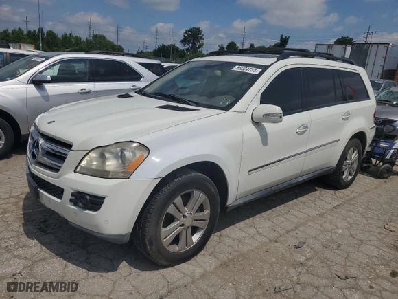 2008 Mercedes-Benz GL-Class 4.6L with VIN 4JGBF71E68A403752, listed as a Copart auction lot 55204724 with 188,936 mi miles and Salvage Title. Bid and sale history available at carsss.com. Image 1.