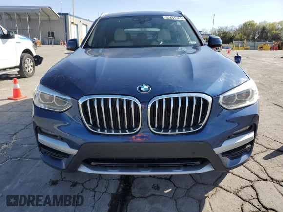 2021 BMW X3 xDrive30i with VIN 5UXTY5C09M9H50725, listed as a Copart auction lot 52645365 with 27,652 mi miles and Salvage Title. Bid and sale history available at DreamBid. Image 5.