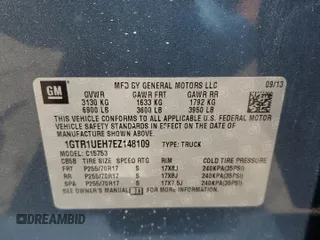 2014 GMC Sierra 1500 SLE with VIN 1GTR1UEH7EZ148109, listed as a Copart auction lot 49329835 with 69,920 mi miles and Salvage Title. Bid and sale history available at carsss.com. Image 13.