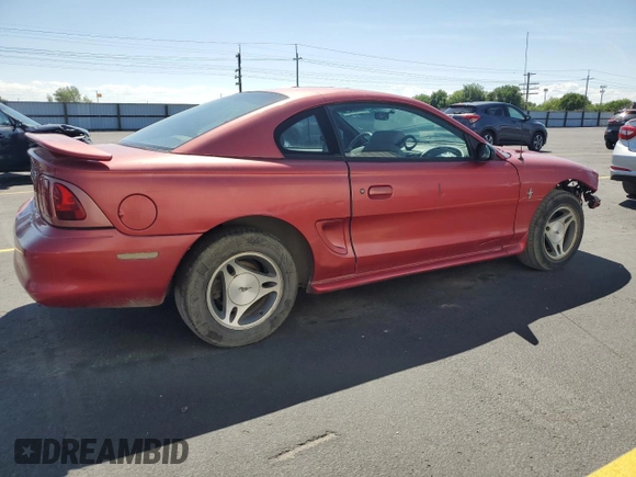 1998 Ford Mustang with VIN 1FAFP4041WF260094, listed as a Copart auction lot 60532955 with 162,633 mi miles and Salvage title. Bid and sale history available at DreamBid. Image 3.