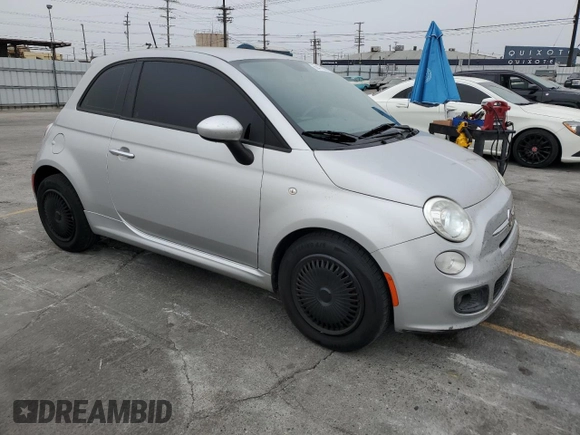2012 FIAT 500 Sport with VIN 3C3CFFBRXCT385475, listed as a Copart auction lot 60477675 with 131,410 mi miles and Salvage title. Bid and sale history available at DreamBid. Image 4.