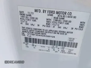 2013 Ford F-150 XL with VIN 1FTMF1EMXDKG20124, listed as a IAAI auction lot 41691986 with 80,408 mi miles. Bid and sale history available at carsss.com. Image 9.