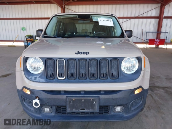 2015 Jeep Renegade Sport with VIN ZACCJBATXFPC19551, listed as a IAAI auction lot 41954192 with 141,192 mi miles and . Bid and sale history available at DreamBid. Image 12.